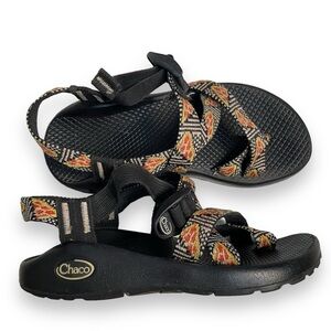 Chaco sandals pizza pattern strappy black shoes women’s size 5 outdoor hike
